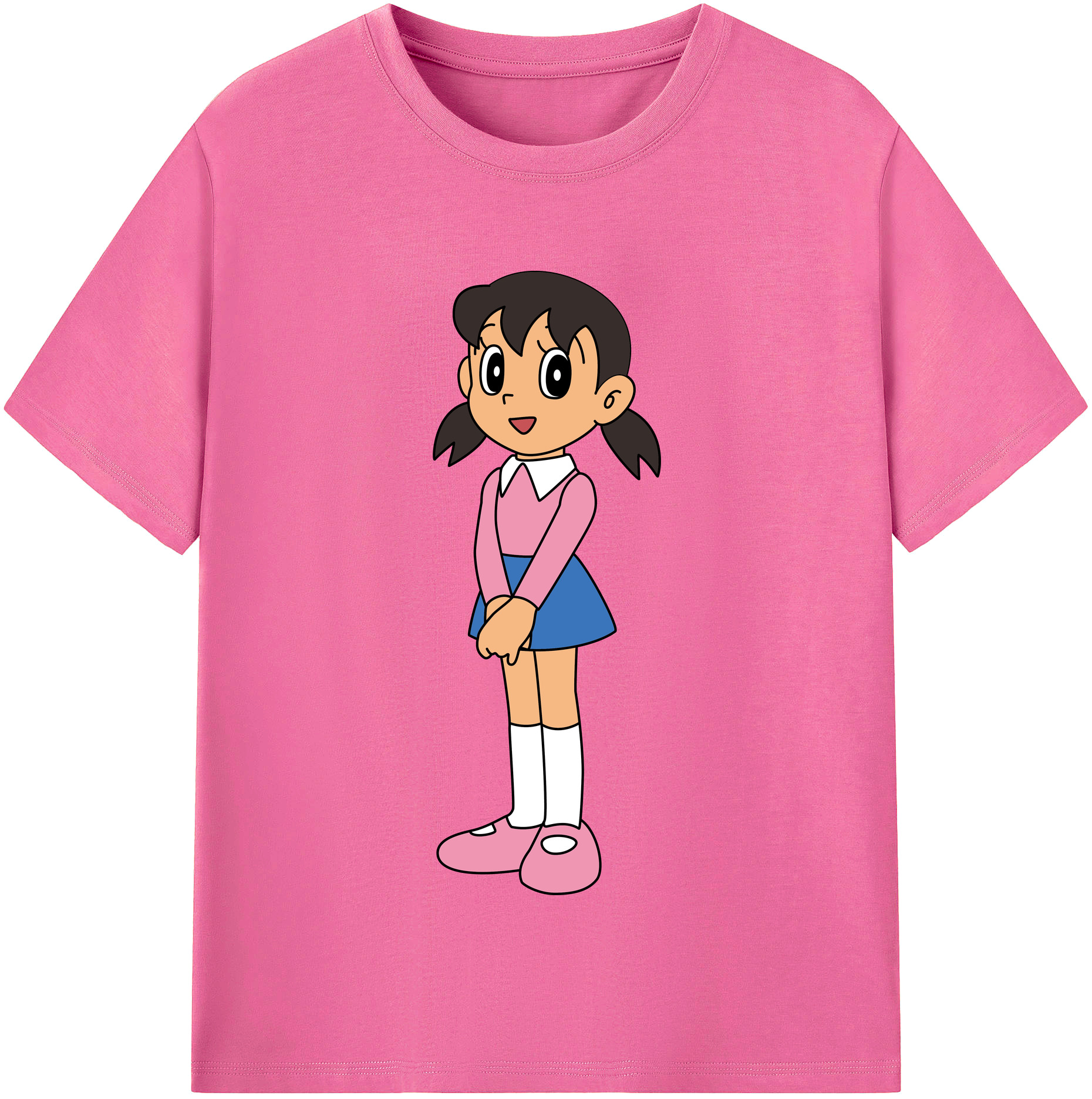 （画像用） ドラえもん みなもと しずか Doraemon Shizuka Minamoto レディースカジュアルプリントTシャツ（綿100％）